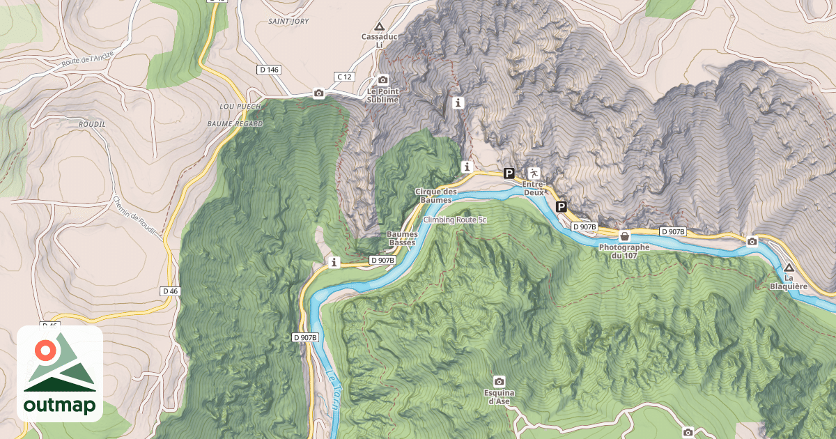 Map of Climbing Route