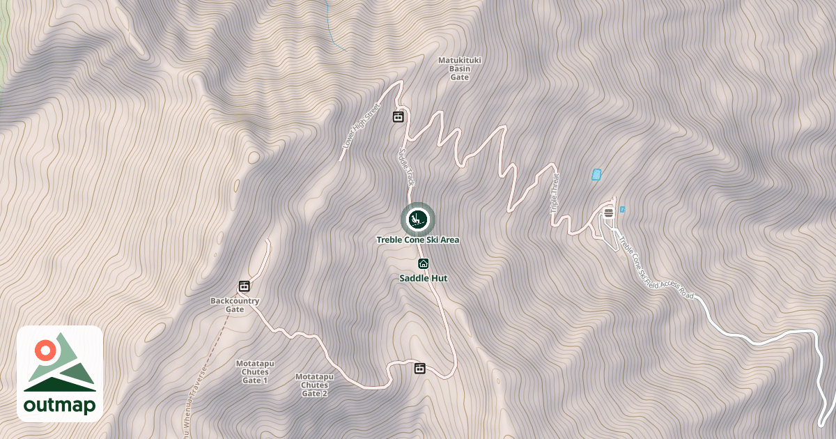 Map of Treble Cone Ski Area