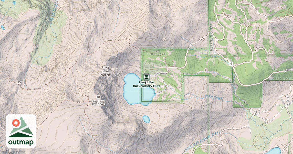 Map of Frog Lake Backcountry Huts