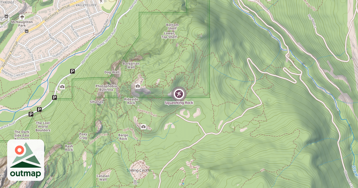 Map of Squawking Rock