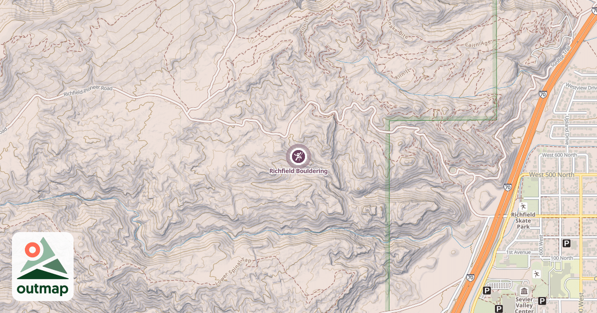 Map of Richfield Bouldering