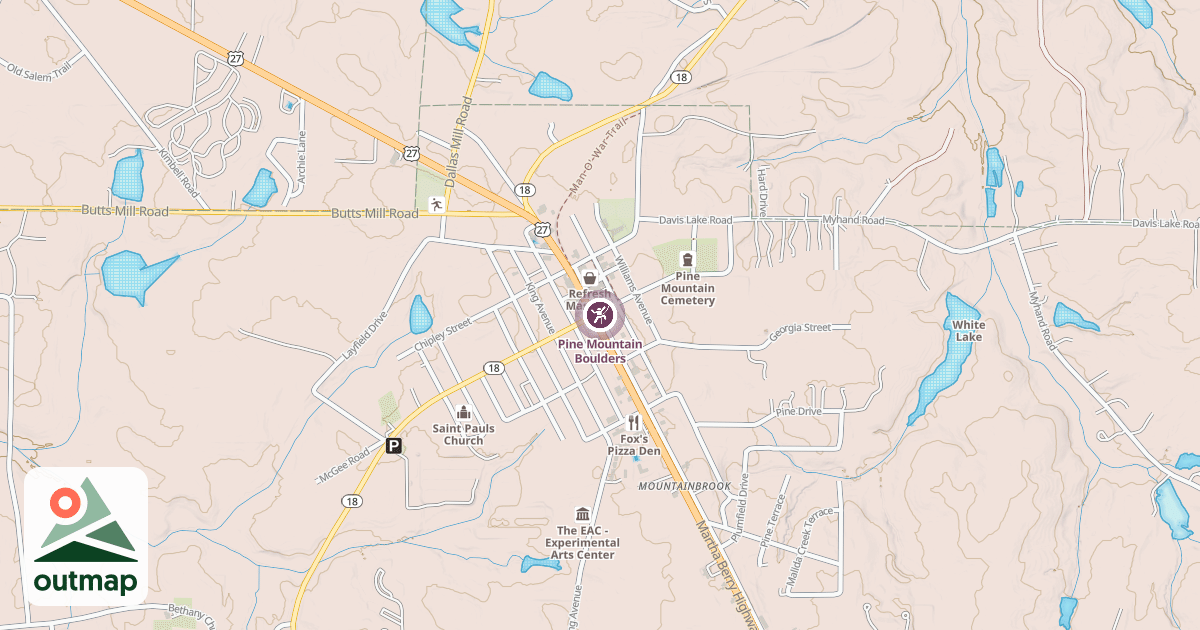 Map of Pine Mountain Boulders in Harris