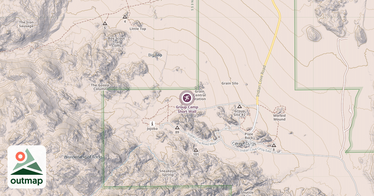 Map of Group Camp Short Wall