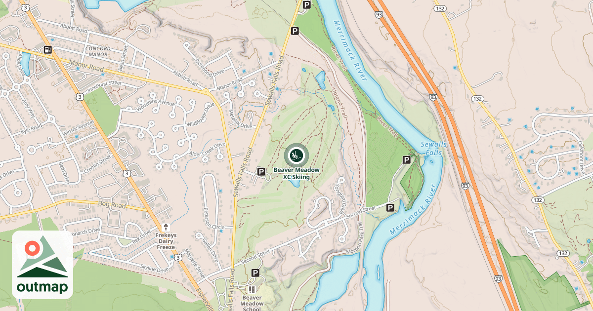 Map of Beaver Meadow XC Skiing
