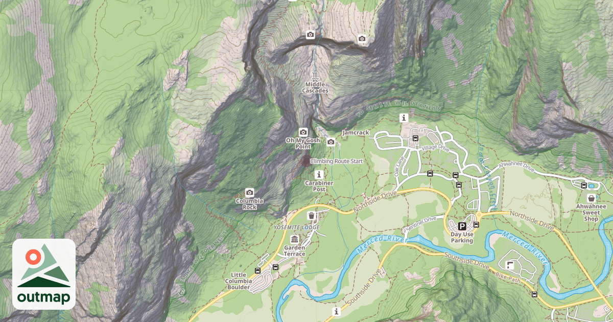 Map of Climbing Route Start
