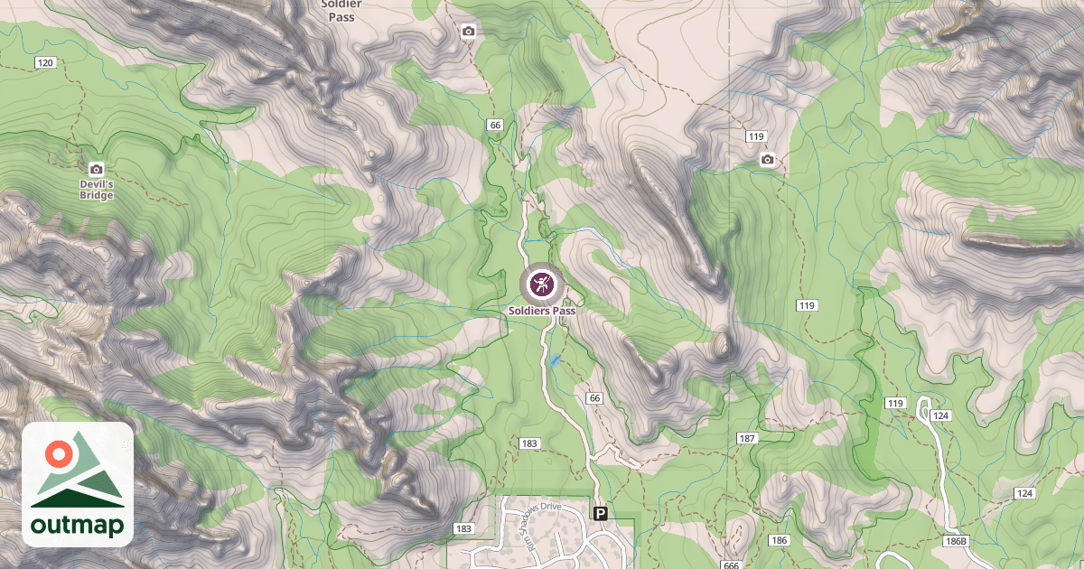 Map of Soldiers Pass