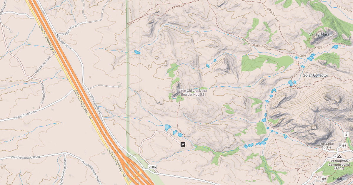 Map preview of Little Old Crack aka Boulder Hop