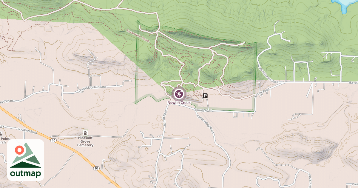 Map of Nowlin Creek