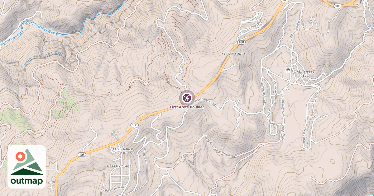 Map of First Arete Boulder