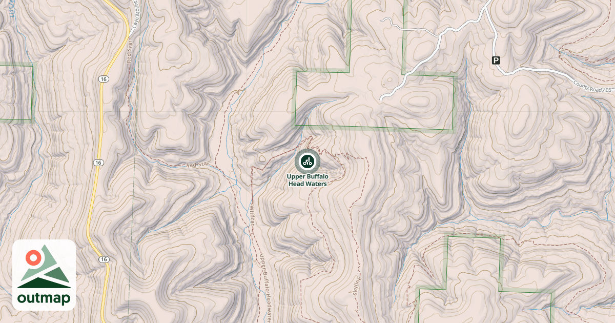 Map of Upper Buffalo Head Waters