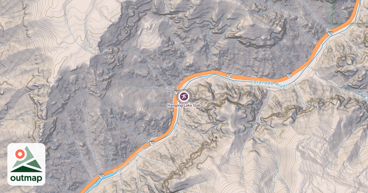Map of Hanging Lake Slab