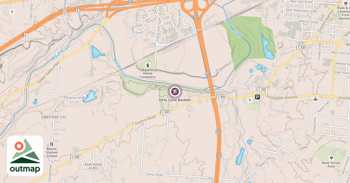 Map of Dirty Little Boulder