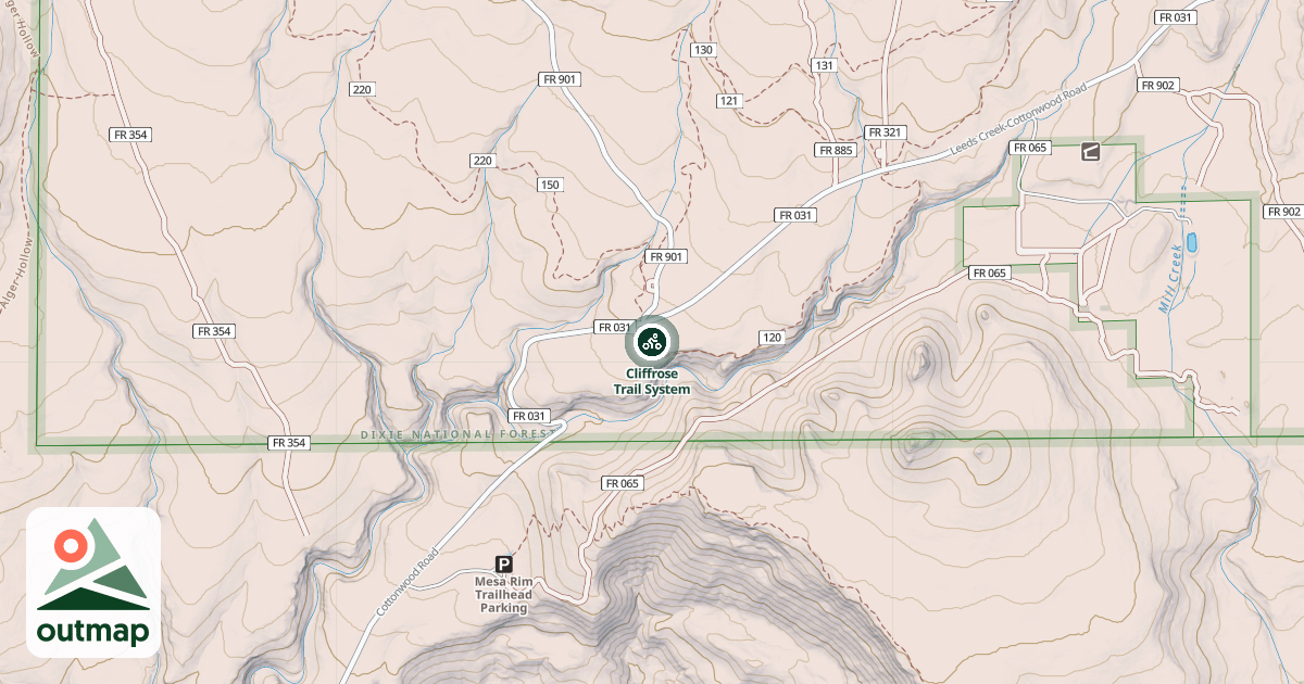 Map of Cliffrose Trail System