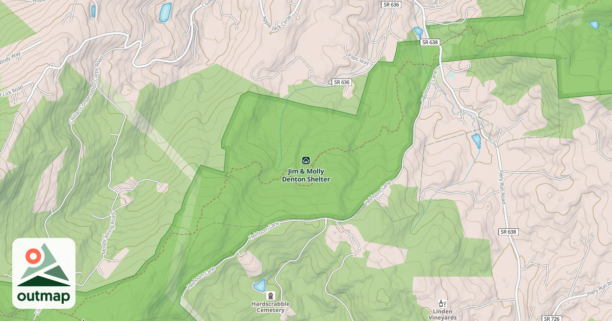 Map of Jim & Molly Denton Shelter