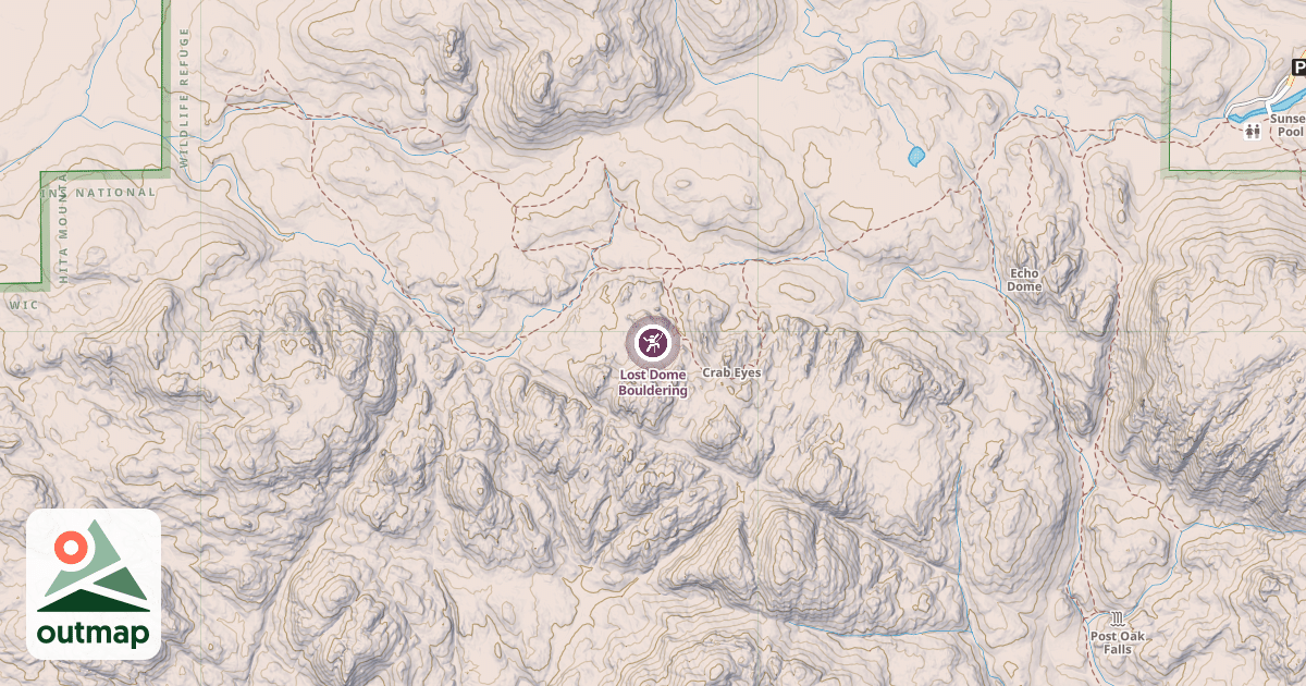 Map of Lost Dome Bouldering