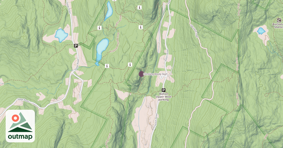 Map of Climbing Route Start