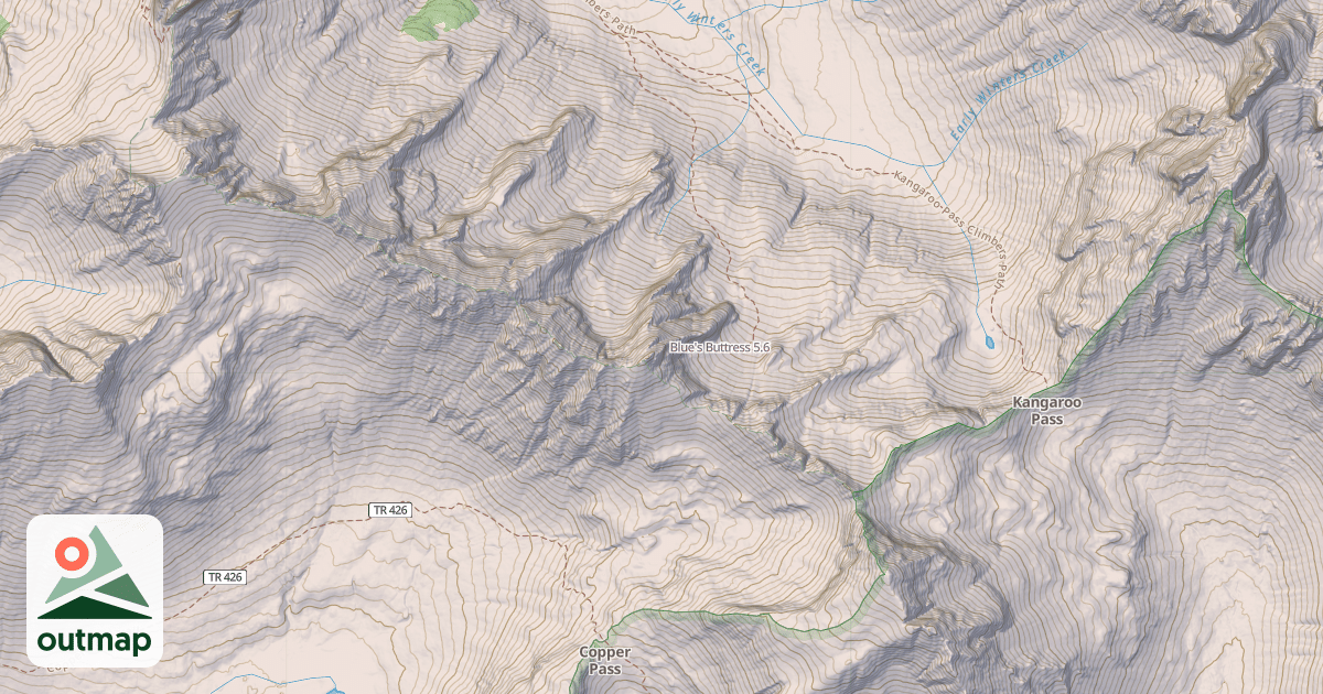 Map of Blue's Buttress