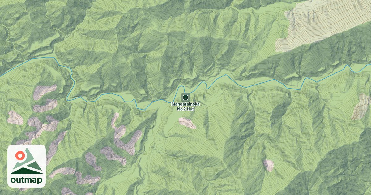 Map of Mangatainoka No 2 Hut in Taupo District