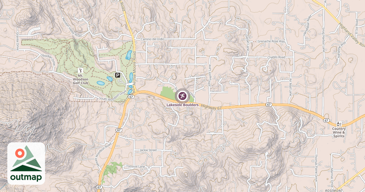Map of Lakeside Boulders