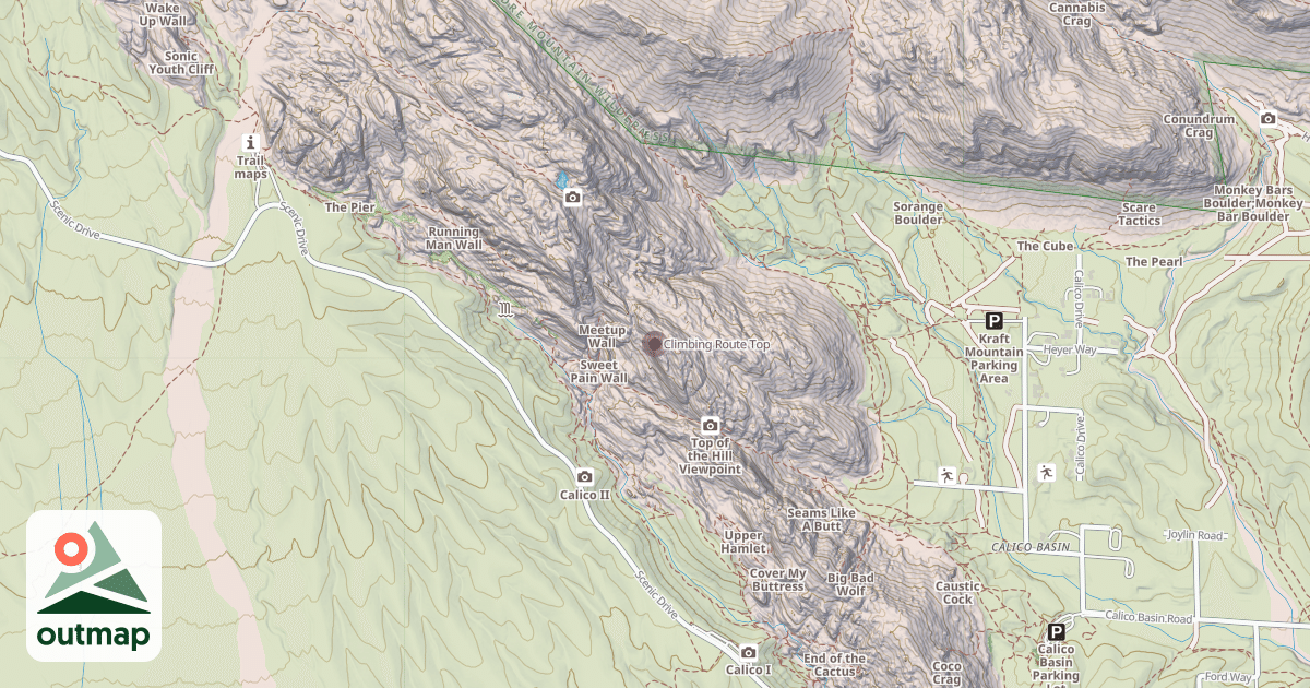 Map of Climbing Route Top