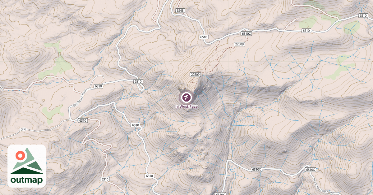 Map of h. West Face