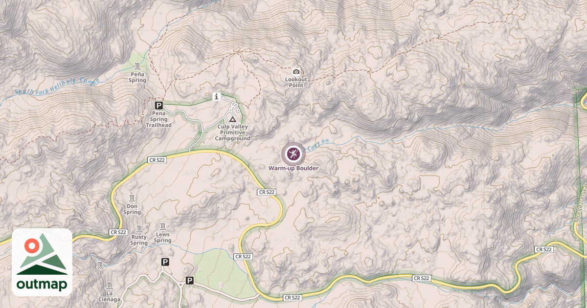 Map of Warm-up Boulder