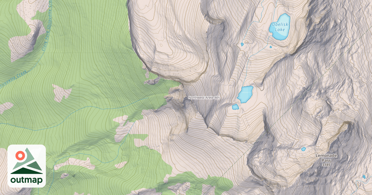 Map of Northwest Arete