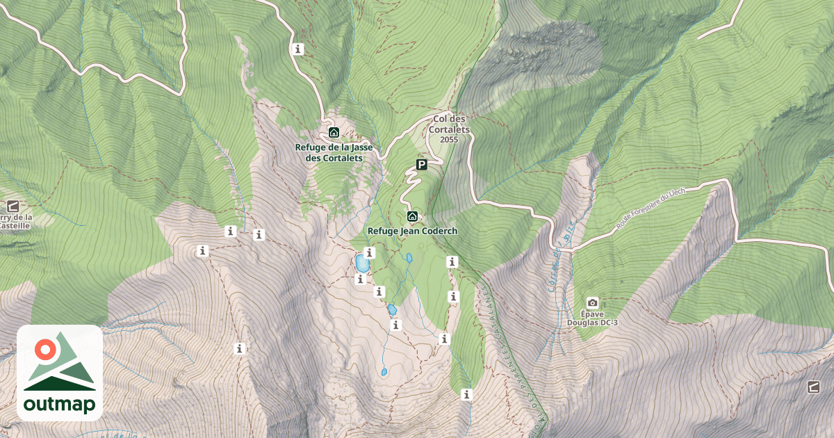 Map of Refuge des Cortalets