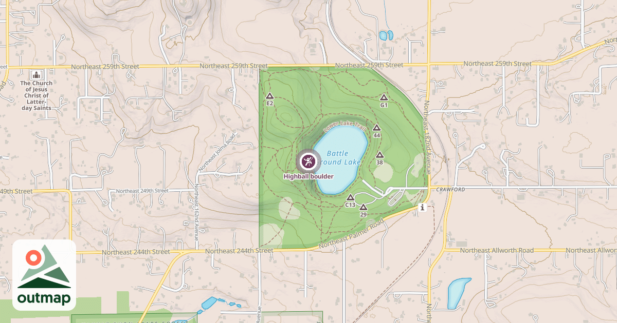 Map of Highball boulder