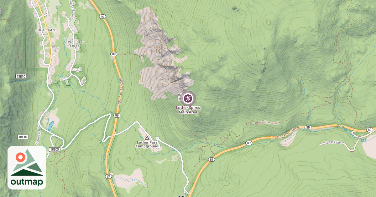 Map of Luther Spires Main Area