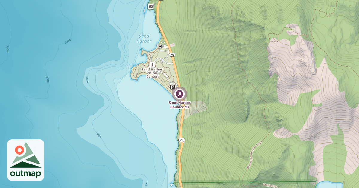 Map of Sand Harbor Boulder #3