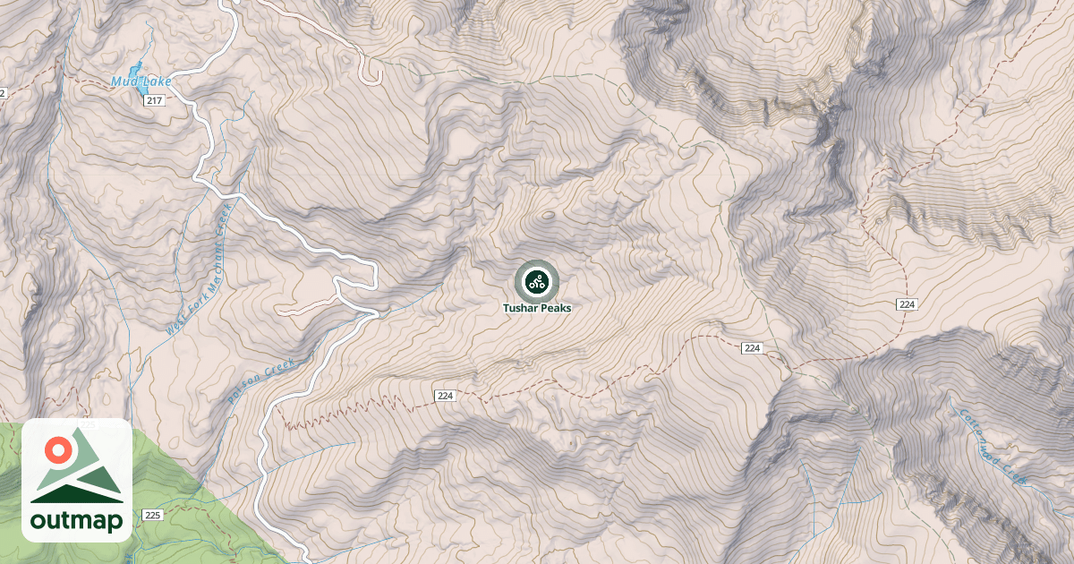 Map of Tushar Peaks