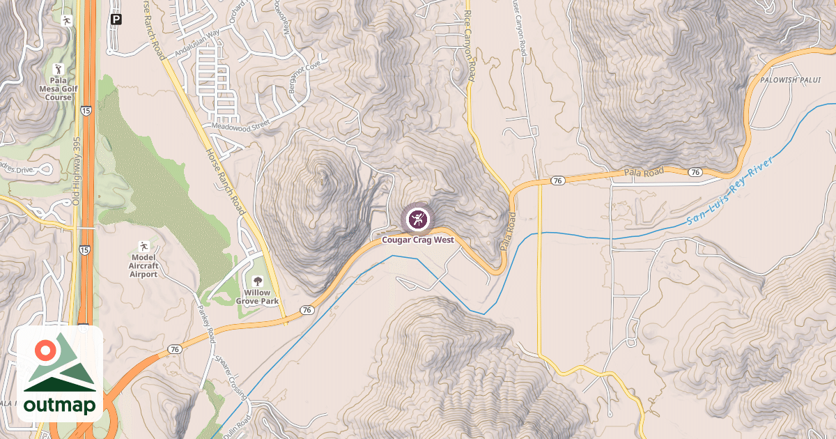 Map of Cougar Crag West