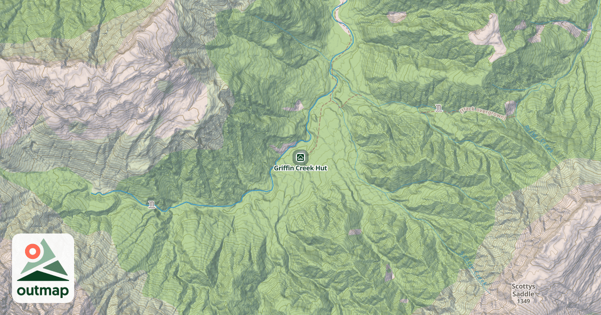 Map of Griffin Creek Hut