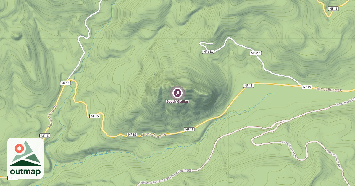 Map of South Gullies