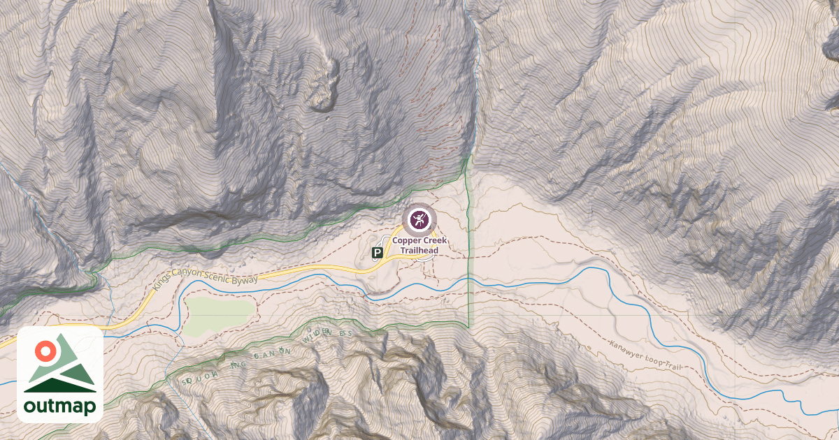 Map of Copper Creek Trailhead