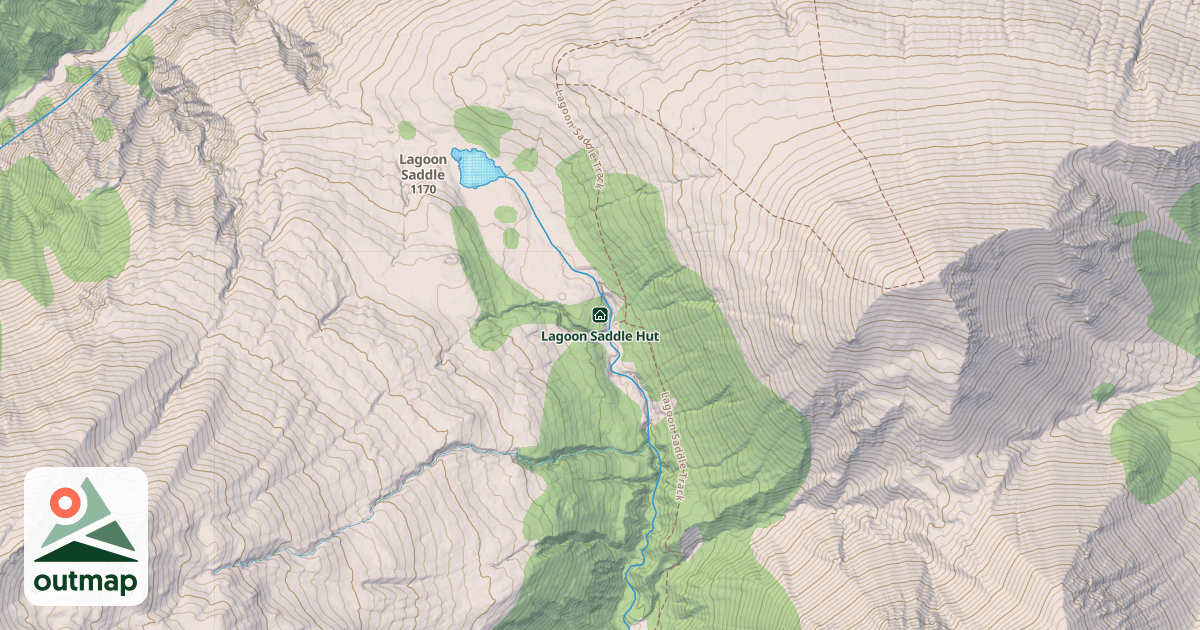 Map of Lagoon Saddle Hut