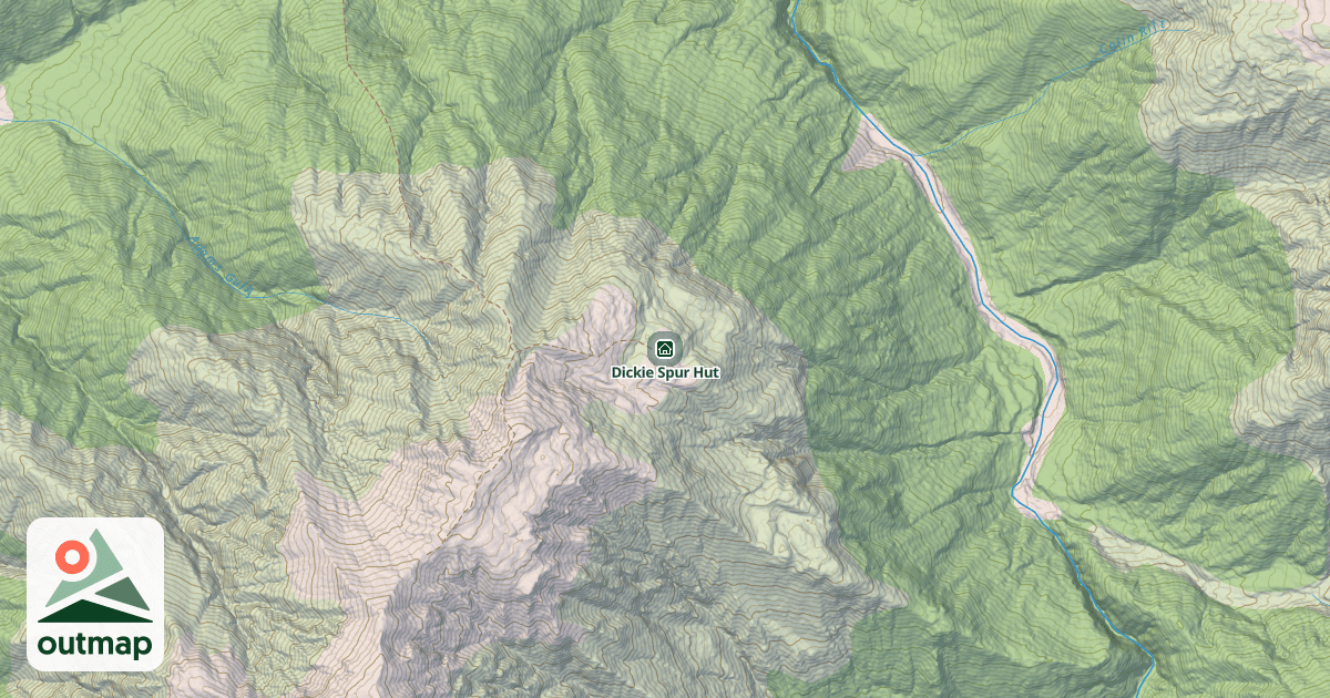 Map of Dickie Spur Hut