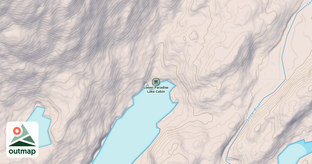 Map of Lower Paradise Lake Cabin