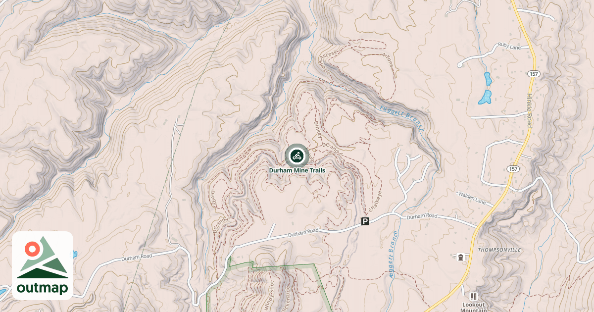 Map of Durham Mine Trails