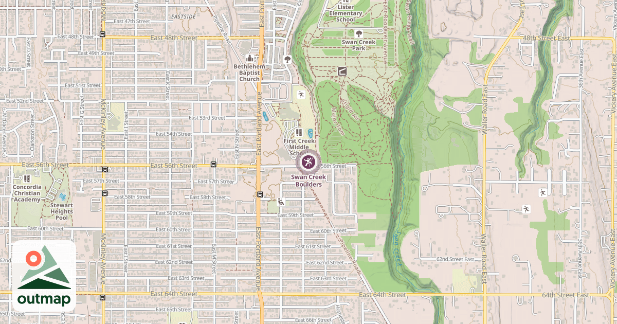 Map of Swan Creek Boulders