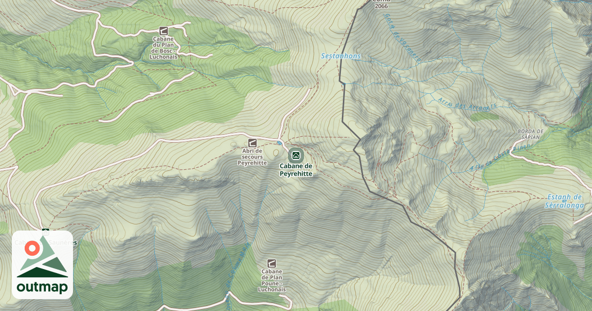 Map of Cabane de Peyrehitte