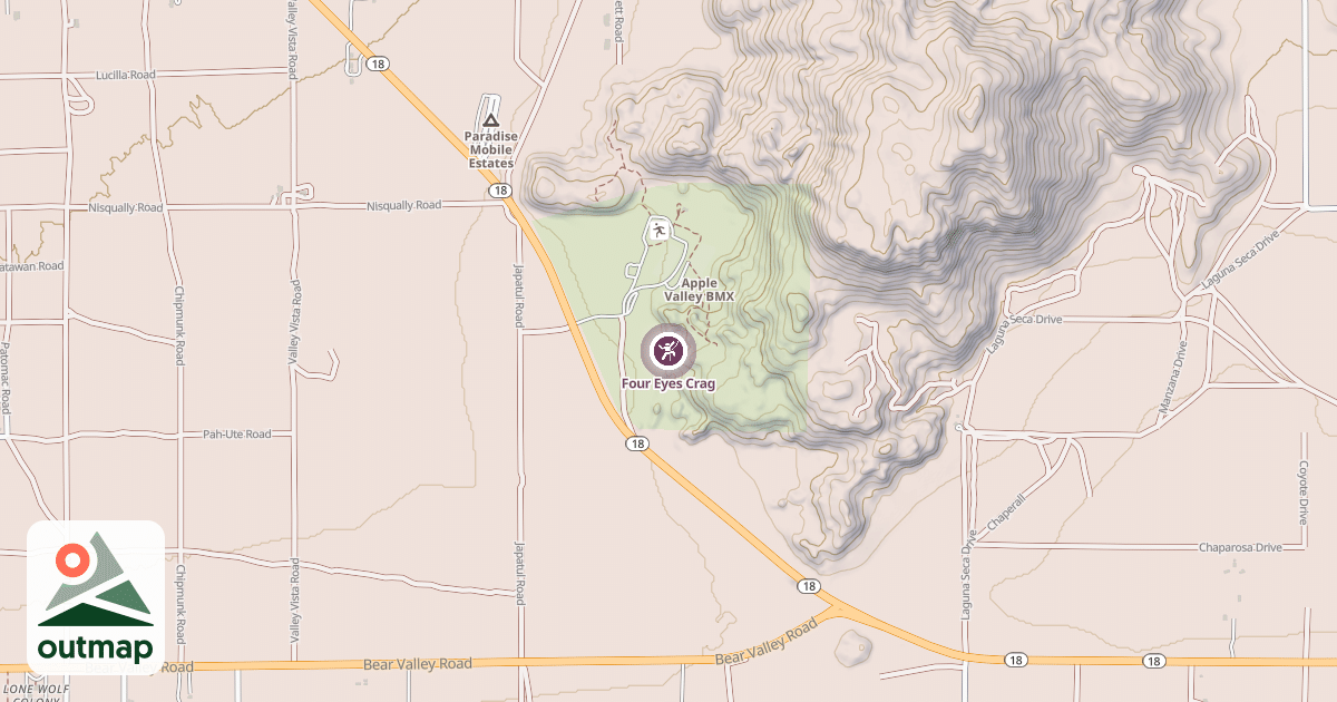 Map of Four Eyes Crag