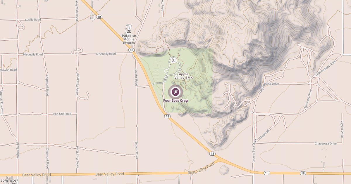 Map preview of Four Eyes Crag