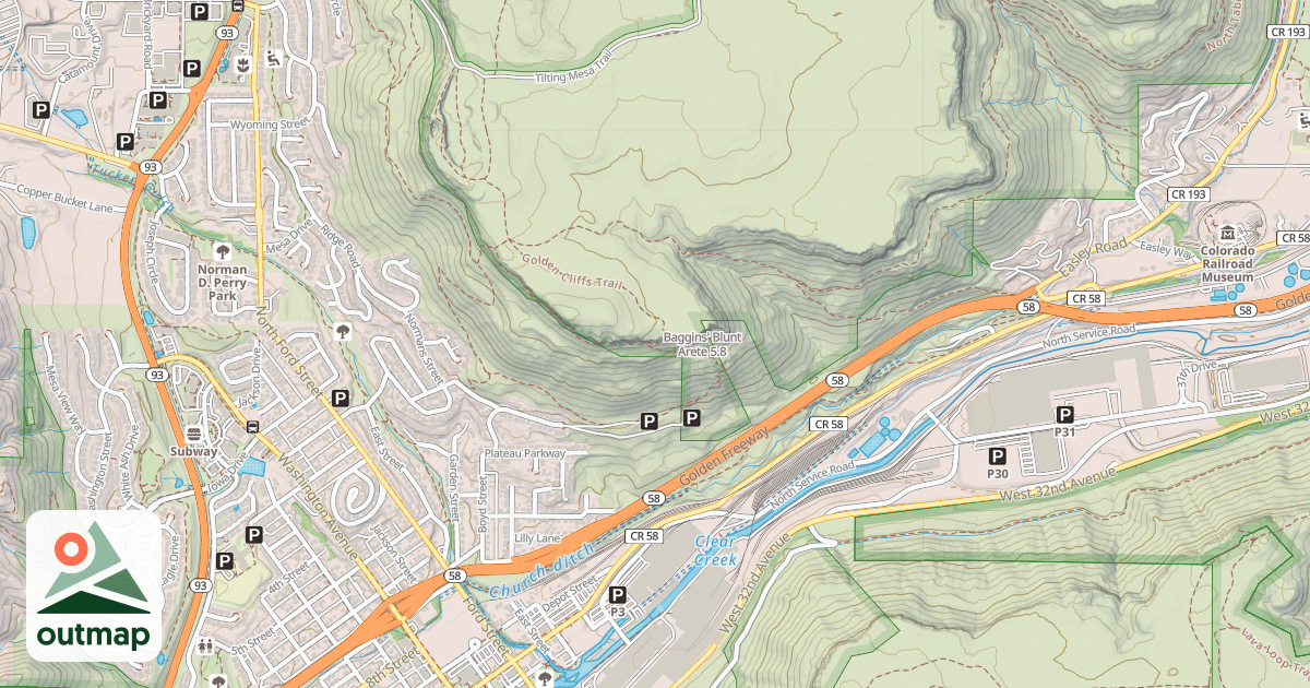 Map of Baggins' Blunt Arete