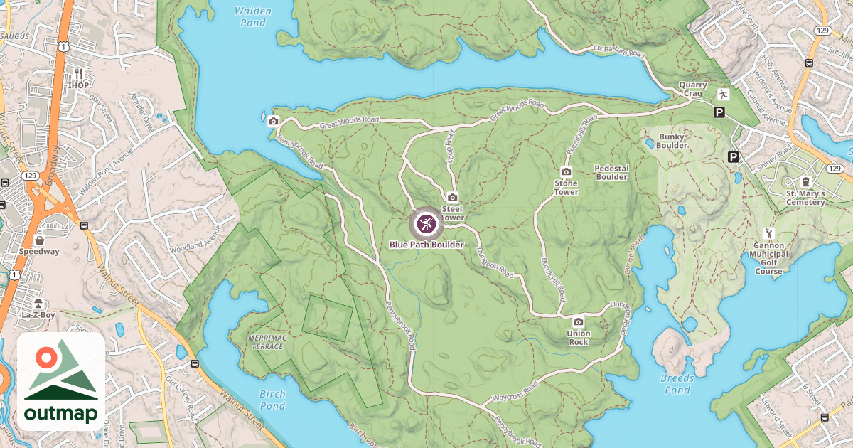 Map of Blue Path Boulder