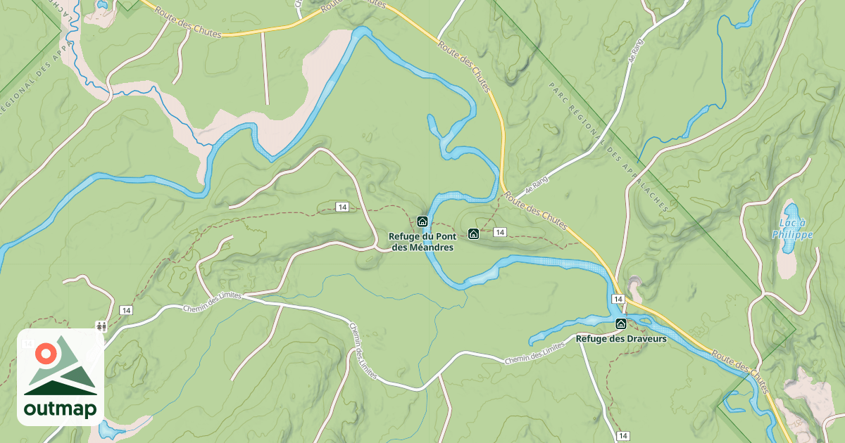 Map of Refuge du Pont des Méandres