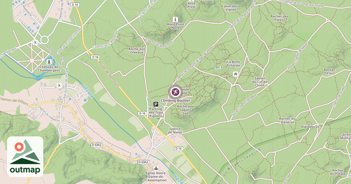 Map of Climbing Boulder
