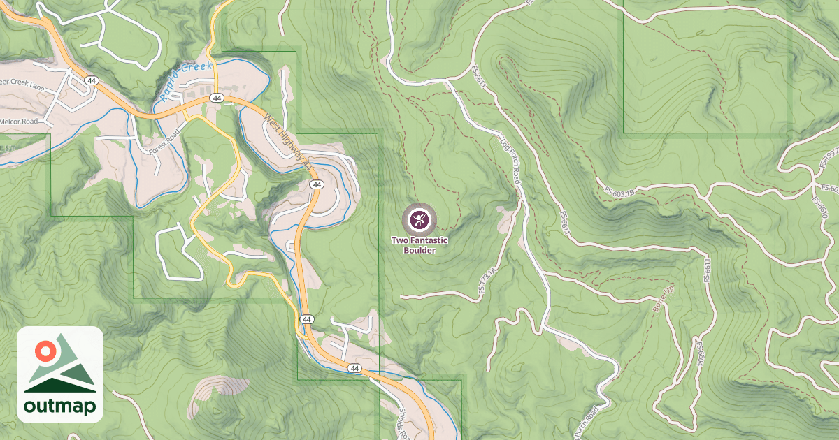 Map of Two Fantastic Boulder