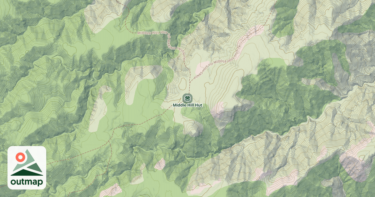 Map of Middle Hill Hut